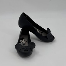 Sapatilhas Melissa Mickey & Minnie Mouse pretas peep toe - Feminina tamanho 5, usado comprar usado  Enviando para Brazil