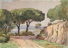 Antique french watercolor d'occasion  Paris I