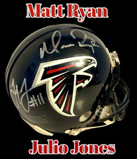 MINICAPACETE ATLANTA FALCONS AUTOGRAFADO ASSINADO POR MATT RYAN & JULIO JONES com certificado de autenticidade comprar usado  Enviando para Brazil