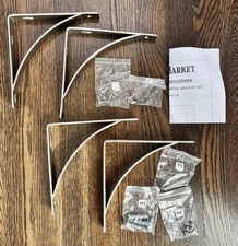 Conjunto de 4 suportes de prateleira com acabamento em estanho World Market Mix & Match, usado comprar usado Conjunto de 4 suportes de prateleira com acabamento em estanho World Market Mix & Match, usado comprar usado  Enviando para Brazil