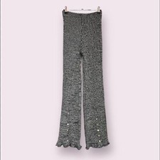 Calça flare de malha cinza Paco Rabanne tamanho extra pequeno luxo cintura alta, usado comprar usado  Enviando para Brazil