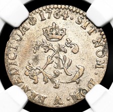 FRANÇA, colônias americanas. Sous Marques, 1764-A, Vlack 48, NGC XF45 comprar usado  Enviando para Brazil