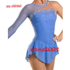 Figura de Hielo Vestido de Patinaje Gimnasia Custom Vestido Baile Competición Azul segunda mano  Embacar hacia Mexico