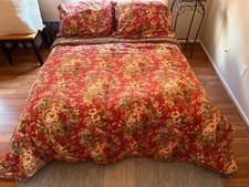 Edredom Chaps Ralph Lauren Summerton Queen vermelho floral xadrez Houndstooth  comprar usado  Enviando para Brazil