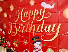 Banner de festa de feliz aniversário Natal pendurado foto pano de fundo boneco de neve presentes comprar usado  Enviando para Brazil