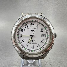 Usado, Citizen Thunder Bird relógio atômico masculino 42mm mostrador branco tom prata data nova bateria comprar usado  Enviando para Brazil