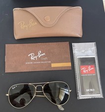 ÓCULOS DE SOL VINTAGE RAY BAN AVIADOR ARMAÇÃO DOURADA POLARIZADA ESTOJO ORIGINAL EXTRAS comprar usado  Enviando para Brazil