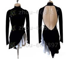 Vestido de patinação artística vestido de patinação no gelo competição patinação preto comprar usado  Enviando para Brazil