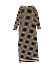 Vestido maxi Michael Kors feminino padrão abstrato manga longa Reino Unido 6 XS preto AQ14 comprar usado  Enviando para Brazil