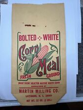 Saco de papel vintage 2 lb 1940 Martin Milling Co CORN MEAL Lattimore, NC comprar usado  Enviando para Brazil