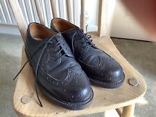 Black leather brogues for sale  WORTHING
