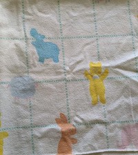 Cobertor de bebê antigo propriedade hospitalar coelho girafa hipopótamo urso zoológico recebendo amoroso comprar usado  Enviando para Brazil