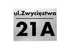 Tabliczka na dom adresówka Aluminium szczotkowane numer domu nazwa ulicy na sprzedaż  PL