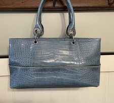 Bolsa de ombro Tommy Hilfiger azul crocodilo em relevo, ferragem prata comprar usado  Enviando para Brazil