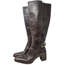 Usado, Bota Y2K Sergio Rossi 39.5 couro marrom biqueira quadrada robusta minimalista caprichosa comprar usado  Enviando para Brazil