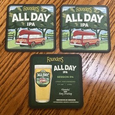 3 porta-copos de cerveja de microcervejaria Founders Brewing Co publicidade IPA o dia todo. comprar usado  Enviando para Brazil