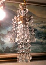 Luminária suspensa mini bebê SWAG lustre prismas de cristal bronze bronze vintage comprar usado  Enviando para Brazil