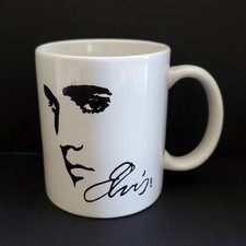 Caneca de café Elvis Presley, gráfico de perfil com assinatura, 12 oz comprar usado  Enviando para Brazil