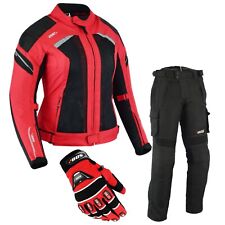 Motorrad Kombi Damen Jacke & Hose Damen Motorrad Sommer Kombi + Handschuhe Rot  comprar usado  Enviando para Brazil