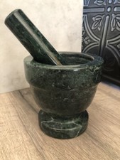 Argamassa de pedra e pilão redemoinho verde mármore 4” mistura de moagem erva ferramenta de cozinha, usado comprar usado  Enviando para Brazil