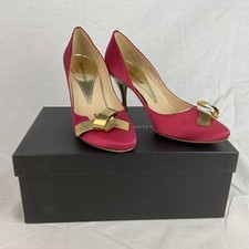 Salto gatinho Emporio Armani bomba de cetim nó dourado, tamanho 38.5, na caixa (C10) CP#8700 comprar usado  Enviando para Brazil