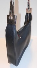 BOLSA/BOLSA HOBO FEMININA AUTÊNTICA GUCCI PRETA DE COURO FINO-NÍQUEL GG-LOGOTIPO PENDURADO- RARA, usado comprar usado  Enviando para Brazil