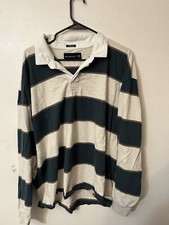 Camisa polo masculina de rugby Abercrombie & Fitch tamanho grande listra multicolorida algodão comprar usado  Enviando para Brazil