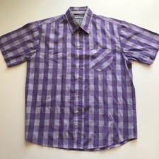 Camisa masculina Aeropostale manga curta xadrez roxa tamanho G/G, usado comprar usado  Enviando para Brazil