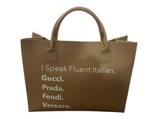 Bolsa tote Los Angeles Trading Company LA TC couro vegano grande bege eu falo fluente  comprar usado  Enviando para Brazil