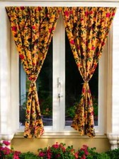 Cortina de janela de luxo estilo boho vintage veludo amarelo estampa de pássaro - 2 peças comprar usado  Enviando para Brazil