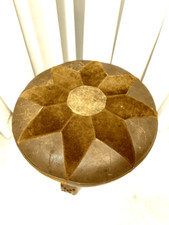 Vintage leathe pouf d'occasion  Expédié en Belgium