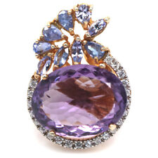 Prata 925 17 x 22 mm. Anel roxo de ametista, tanzanita e zircão tamanho 6,75 comprar usado  Enviando para Brazil