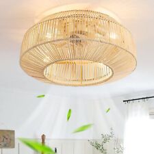 Usado, Ventilador de teto boho enjaulado 20" com luzes montagem embutida, teto de vime perfil baixo... comprar usado  Enviando para Brazil