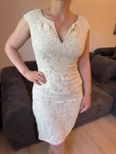 Elegantes spitzenkleid creme gebraucht kaufen  Duisburg