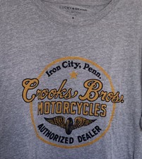 Camiseta cinza masculina LUCKY BRAND Crooks Bros Motorcycles tamanho M comprar usado  Enviando para Brazil