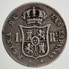 Usado, Moeda de prata real 1858 Espanha 1 | Classe colecionável fina comprar usado  Enviando para Brazil