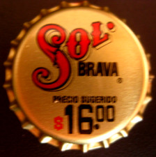CHAPA de CERVEZA de MÉXICO "   SOL - $  16,00   BRAVA   "  SIN USAR comprar usado  Enviando para Brazil