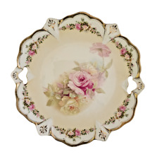Prato de bolo RS Prussia 10” decorado com rosas e dourado, usado comprar usado  Enviando para Brazil