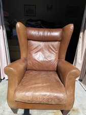 brown leather wing chair for sale brown leather wing chair for sale ROCHDALE