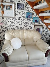 Cream leather seater for sale  CHICHESTER