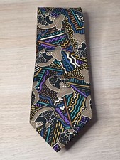 Gravata masculina Balarinji arte indígena aborígene tempo dos sonhos coala feita na Austrália comprar usado  Enviando para Brazil