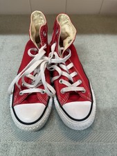 Tênis Red Converse All Star tênis de cano alto vermelho, tamanho 3.5, usado comprar usado  Enviando para Brazil