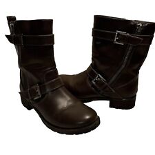 Botas femininas Bass 8M Marcie marrom com zíper e 2 alças saltos de 1 polegada comprar usado  Enviando para Brazil