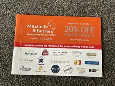 Mitchells butlers voucher for sale  BIRMINGHAM