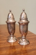 Shakers de sal e pimenta vintage pesados de prata esterlina 950 4" 165 gramas comprar usado  Enviando para Brazil