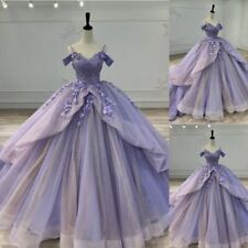 Vestidos de baile lavanda quinceañera princesa flores 3D vestido 15 anos comprar usado  Enviando para Brazil