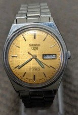 Usado, Seiko 5 relógio masculino automático com mostrador dourado vintage de dois tons original  comprar usado  Enviando para Brazil