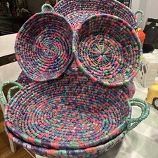 Straw baskets blue for sale  Peachtree Corners