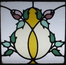 LINDO VITRAL FLORAL INGLÊS ANTIGO COM CHUMBO 16,25" X 17" comprar usado  Enviando para Brazil
