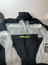 Jaqueta Nike Air Masculina Grande Cinza Preta Logotipo Bordado com Capuz Manga Longa 1/4 Zíper comprar usado  Enviando para Brazil